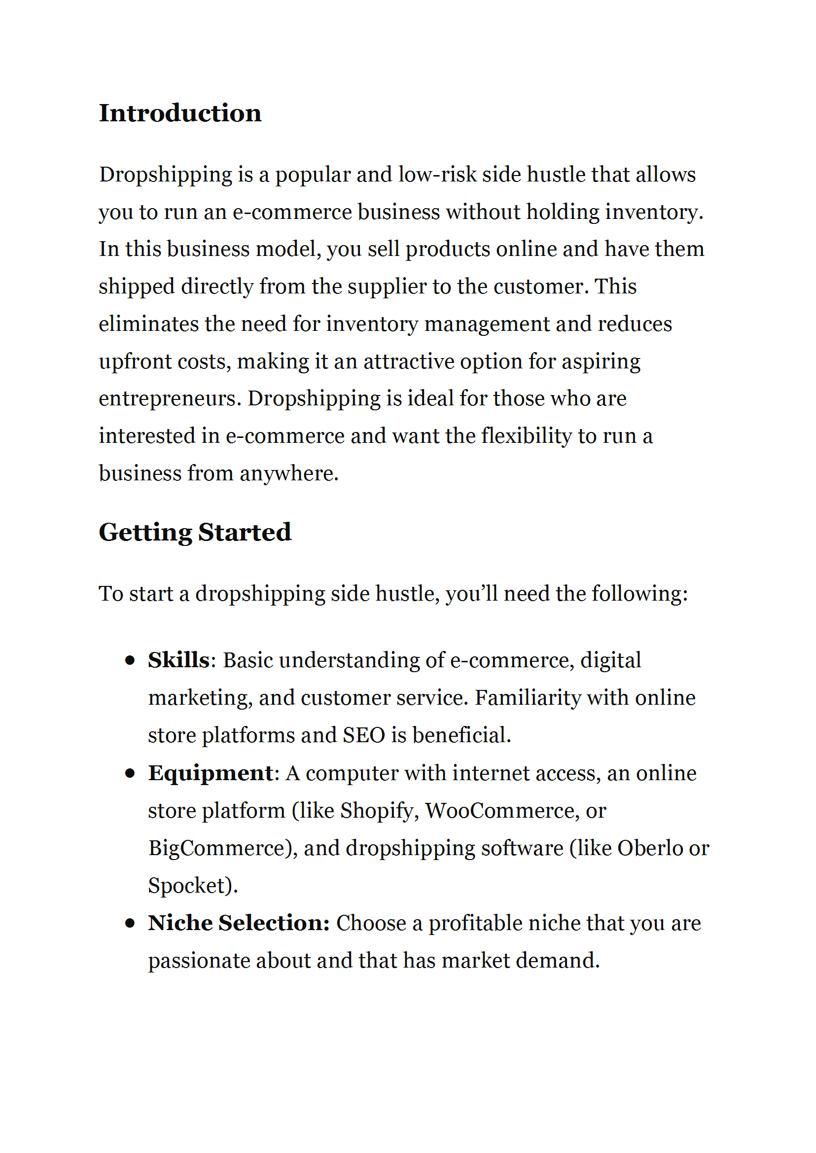 Drop-shipping