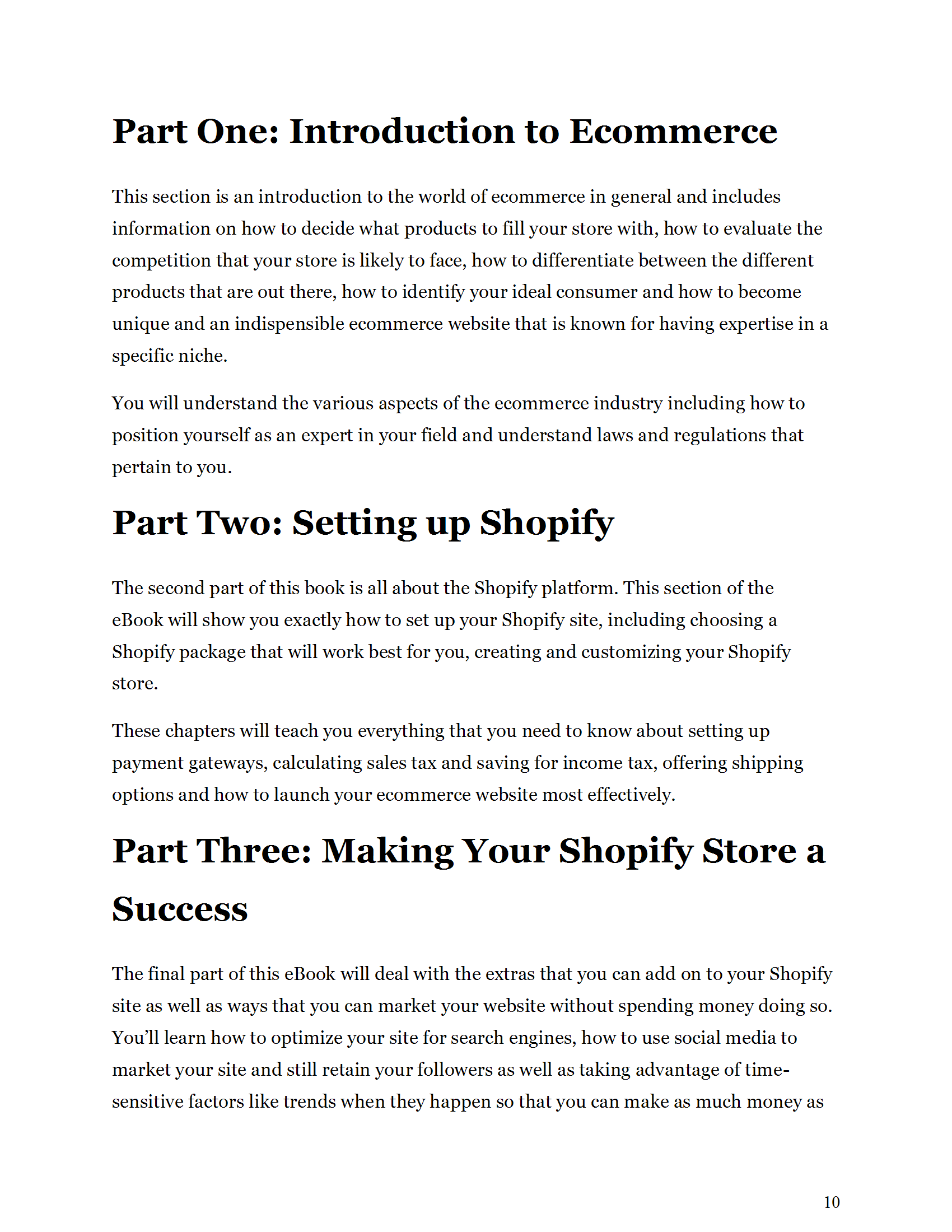 Success with Shopify